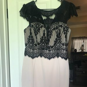 Black lace and baby pink dress